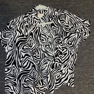 Zebra button up top
